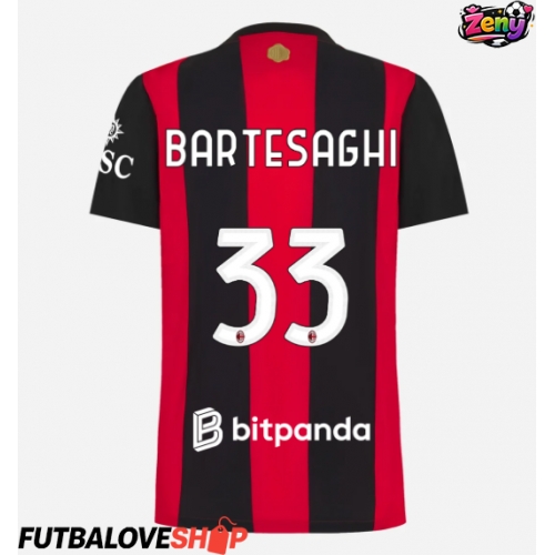 Dres AC Milan Davide Bartesaghi #33 Domáci pre Ženy 2026-27 Krátky Rukáv